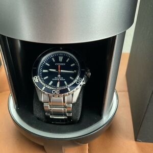Citizen Men's Silver Bracelet with Blue Dial Watch